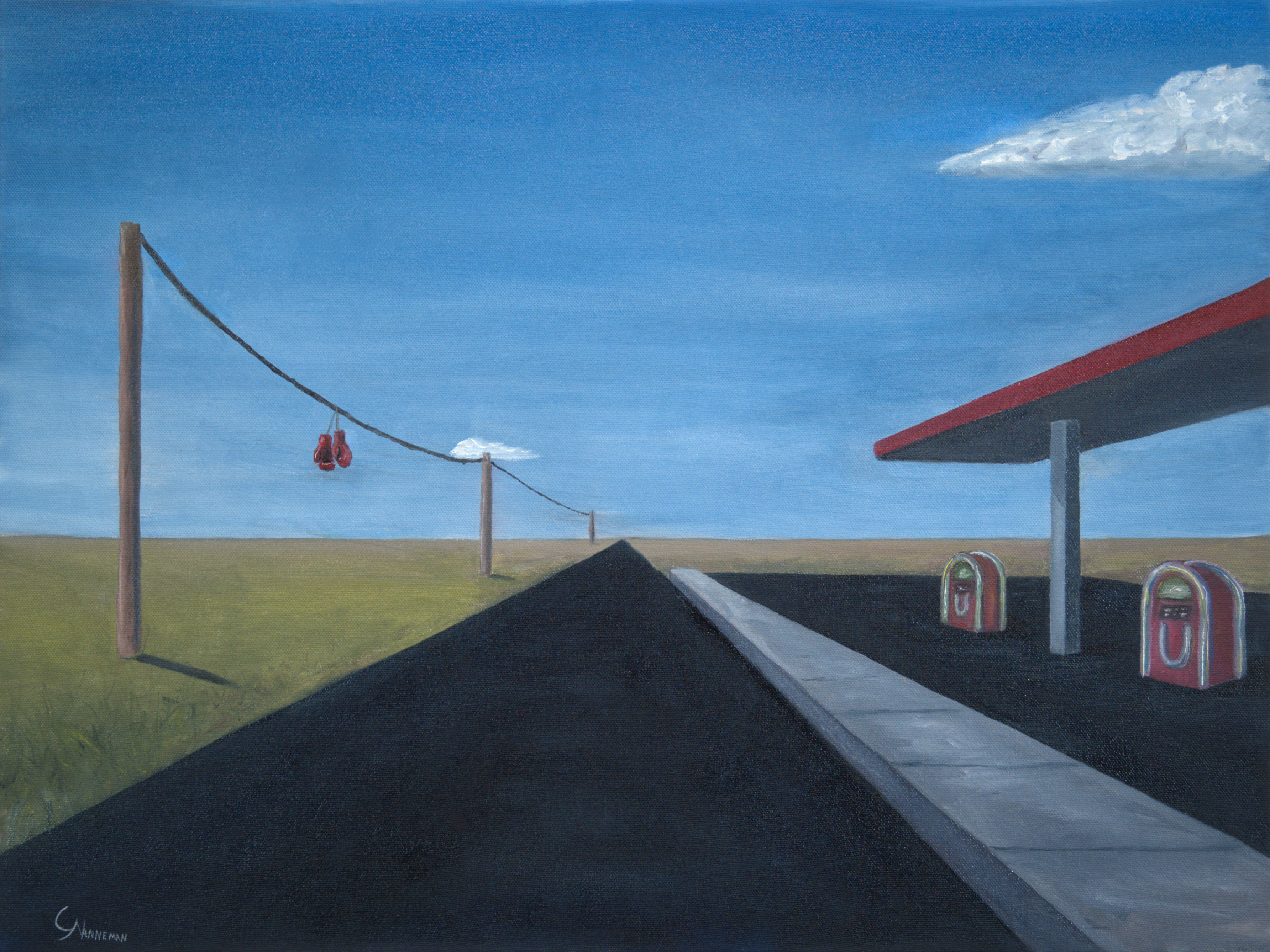 road we're on — oil on canvas