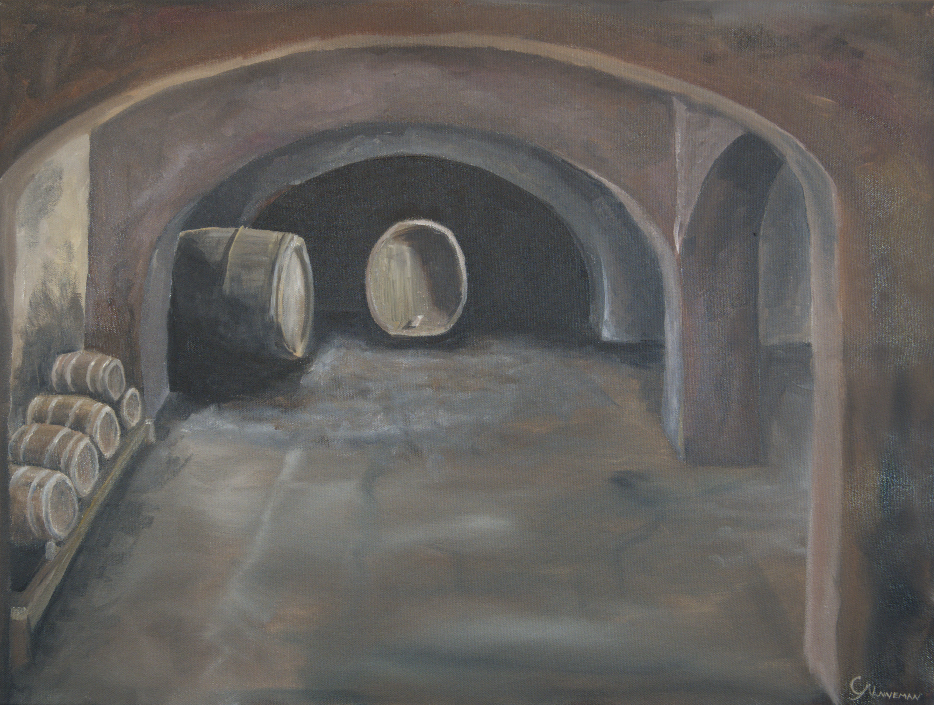 wine cellar — oil on canvas